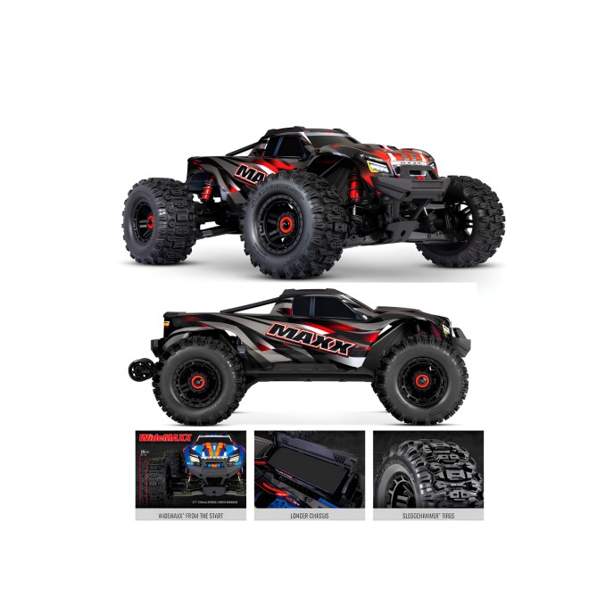 Traxxas Maxx 1/10 4S Monster Truck WideMAXX Red